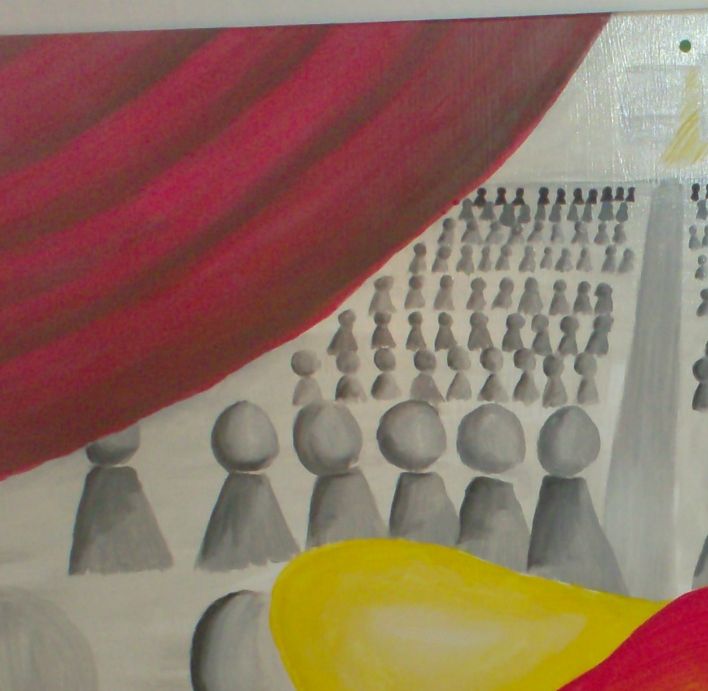 Billedet hedder: Pianisten. Størrelse: 80x80 cm.
